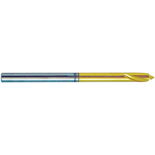 KEO 34180 Solid Carbide High Performance NC Spotting Drill Bit, TiN Coated, Round Shank, Right Hand Flute, 90 Degree Point Angle, 1/8" Body Diameter, 1-1/2" Overall Length #1