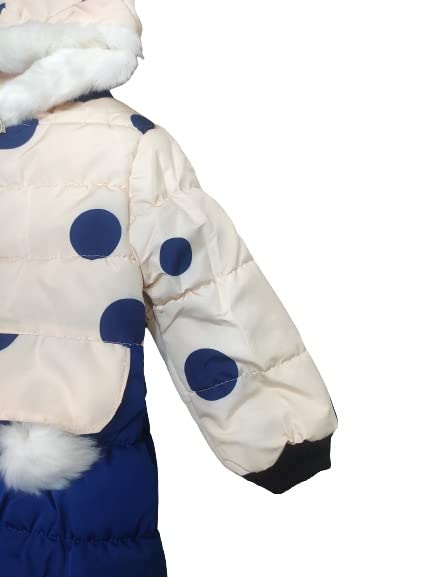 Dazzle Girl Winter Jackets/Over Coats/winterwear for Girls with Fancy Fur Cap (6-12 Months, Rama) 3