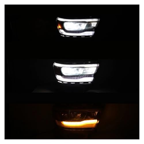 Phare LED Dodge RAM 1500 avec clignotant jaune et feux de jour DRL