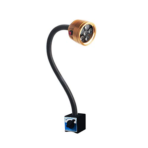 DONGXIAO Aluminum Gooseneck Equipment Tool Lamp, Strong Magnetic Base, Waterproof LED Work Light 6W 220V for All Machine Tools Workbench Sewing Machine