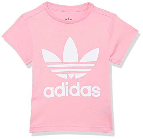 adidas Originals Kids' Adicolor Trefoil Tee, Bliss Pink, X-Small