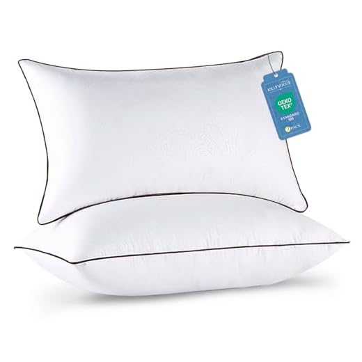 JOLLYVOGUE Pillows Queen Size Set of 2 for Sleeping, Soft and Supportive Bed Pillow with Down Alternative Filling for Side and Back Sleepers, Hotel Collection