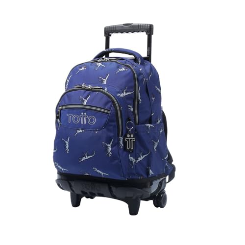 TOTTO Mochila Escolar Ruedas T-Rex Azul Unisex-Adulto Azul 60