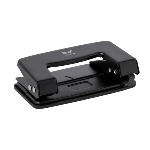 Brw Perfurador de Papel Metal 2 Furos até 10 Folhas 10,4cm Preto