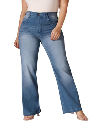 Image of Miss Chase A+ Women's Wide-Leg High Rise Regular Length Stretchable Denim Jeans