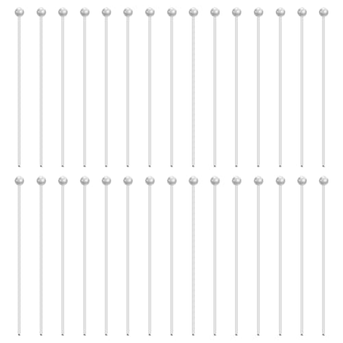 BENECREAT 30Pcs 925 Sterling Silver Head Ball Pins