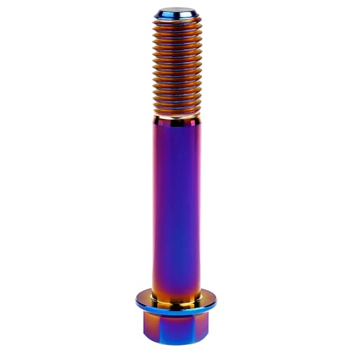 Image of Titanium Bolt M12 30 35 40 45 50 55 60 65 70 75 80 85 90mm Hex Small Flange Head for Motorcycle Car Modification Pack of 4 (M12x75mm Pitch 1.25, Burnt Blue)