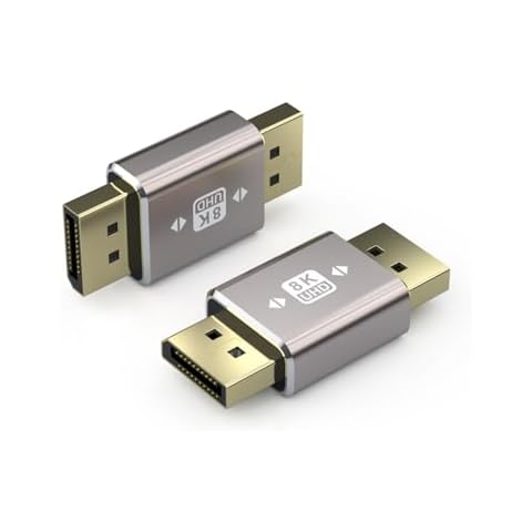 SOMDARHK 8K DisplayPort Adapter 2 Pack, DP Adapter Male to Male DP Connector 180 Degree, Supports Multi-Functional Use for Gamers, Home Theater & Office Display Devices Cover