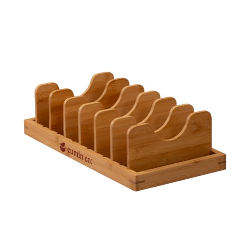 Image of CUMIN CO. The Perch Anti-Bacterial & Eco-Friendly Bamboo Kitchen Organiser|Adjustable & Space-Saving|For Lids, Pans, Pots, Bakeware & Cutting Boards