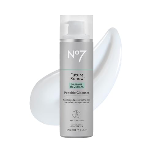 No7 Future Renew Damage Reversal Peptide Gentle Face Cleanser​ - Anti-Aging Face Wash to Help...