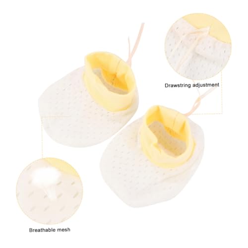 3sets Scratch Gloves Newborns Gloves for Boy Girl Born Essentials for Safety Must Haves in Yellow4