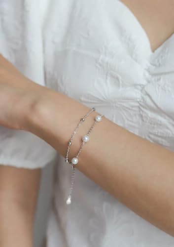 14K Gold Pearl Bracelet, Double Layer Freshwater Pearl Bracelet, Mother's Day Gift for Mother, Wife, Girlfriend3