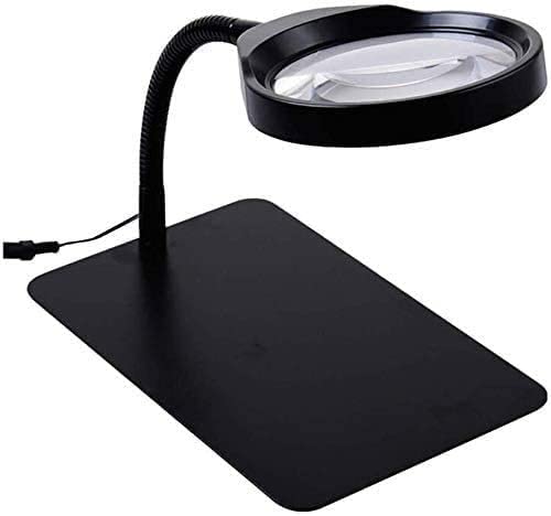 Loupe de bureau avec lumière LED CRODY grossissement 10X 20X pour lecture et couture