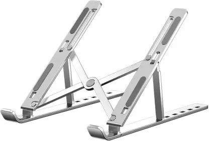 Bitline Laptop Stand Aluminum Alloy Adjustable, Portable, Foldable, Ergonomic, Tablet Laptop Stand Adjustable Computer Laptop Stand (Silver)