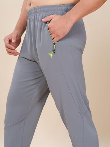 Image of TECHNOSPORT Men's Plus Size Solid Slim Fit Track Pant with Quick Dry SPF50+ for Running, Workout & Sports