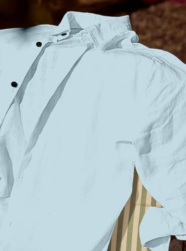 Image of Men's Long Sleeve Linen Shirt, Button Down, Casual Collared, Full Sleeve Shirt