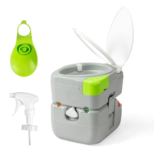 Top 10 Best Teardrop Trailer with Bathroom Reviews for You 8 VINGLI Portable 5.8 Gallon Camping Toilet with Hand Spray,Large Capacity Tank for Camping,Boat/Truck (Grey, 5.8 Gallon)