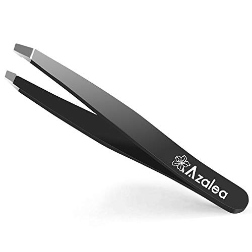Tweezers for Eyebrows - Premium Slant Eyebrow Tweezers for Facial Hair and Eyebrow Removal, the Best Precision Slant Tip Eyebrow Tweezers for Women and Men (Elegant Black)