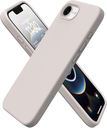 Image of DIZORO Compatible with iPhone 17e / iPhone 16e Case 6.1 inch Liquid Silicone 3 Layers Full Covered Soft Gel Rubber Phone Case,Shockproof Protective Cover with Anti-Scratch Microfiber Lining-Stone Grey