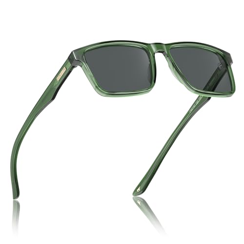 Image of CARFIA Retro Acetate Mens Sunglasses Polarized Classic Square Sun Glasses CA62162
