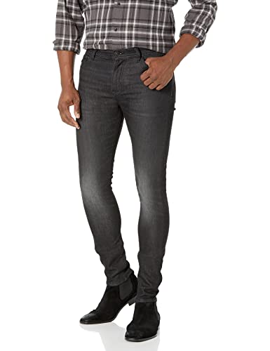 A|X ARMANI EXCHANGE Men's 5 Pocket Medium Wash Super Skinny Jeans, Black Denim, 34