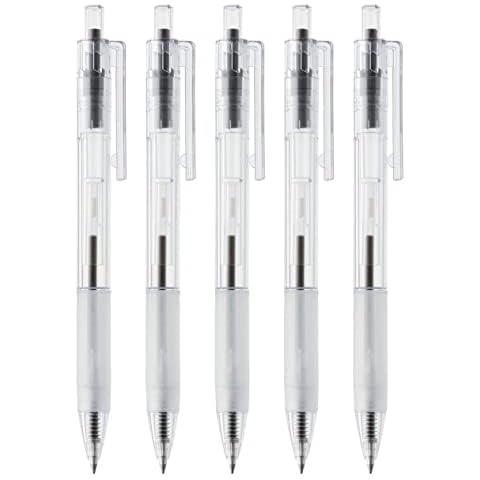 MoMA Muji Polycarbonate Clear Ball Point Gel Pen Black 0.7mm 5pcs Made in Japan by Muji Cover