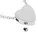 Floating Heart Pendant Cremation Urn Jewelry Necklace with Filler Kit Ashes Keepsake Memorial