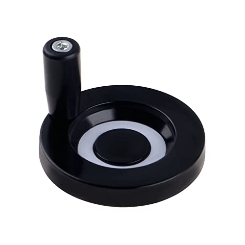 ANWOKIT Round Handwheel Revolving Handle Hand Wheel with Revolving Handle Grip for SFU1605 Ball Screw Grinder Machines (Outer Dia 80mm Inner Dia 10mm)