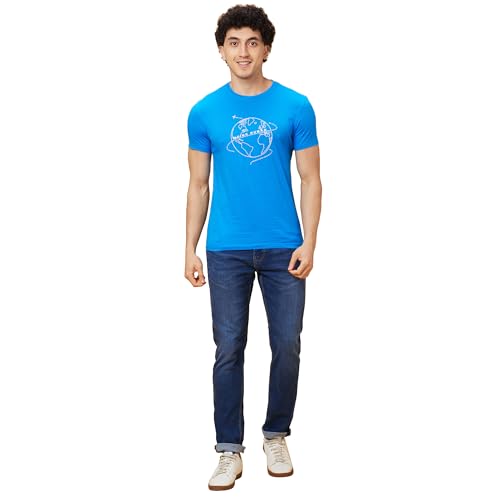 Image of Being Human Blue Regular Fit Men's Short Sleeves T-Shirt Clothing