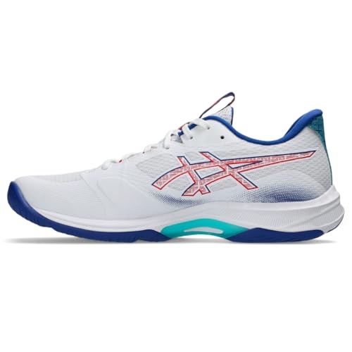 ASICS Men's Netburner Ballistic FlyteFoam 4 Volleyball Shoes, 12.5, White/ASICS Blue4