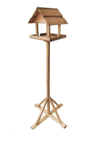 Garden Mile® Traditional Wooden bird tables for the garden Sheltered garden table bird tables for the garden free standing heavy duty wooden garden tables bird feeding station (147cm)