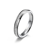Aotiwe Bijoux Homme Rap, Bague Tungstène Homme 4mm Argent 4mm Tungstène Taille 54 Cadeaux Meilleurs Amis Homme