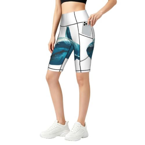 Legging de yoga court taille haute avec poches pour le sport en salle