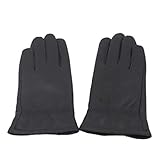 Yosang Kids Genuine Leather Winter Warm Gloves with Cashmere Lining Black - Large