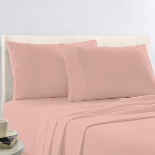 Pizuna 100% Cotton King Size Envelope Pillowcases 400 TC Misty Rose