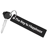 JAGASOL Motorcycle Keychain Tag, Key Ring for Scooters, ATV, UTV, Cars, Backpacks, Trucks, Sportbikes, Dirt Bike, Gifts, Funny Key Chain Lanyard for Men and Women [The Key to Happiness]