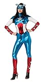 Secret Wishes Women's Marvel Universe Secret Wishes American Dream Costume Cat Suit and Eye Mask, Multicolor, Medium