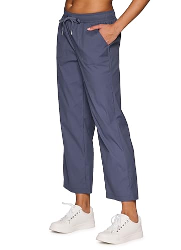 RBX Woven Ankle Pant for Women, Lightweight Quick Drying Relaxed Shadow Stripe Ankle Length Casual Pants, with Plus Sizes4