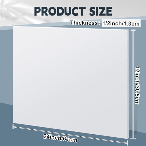 Image of Sasylvia 2 Pcs HDPE Sheet, HDPE Plastic Sheet Flexible High Density Polyethylene Board Solid Plastic Block for DIY Projects for Machining Home(White,1 /2 inchx12 inchx24 inch)