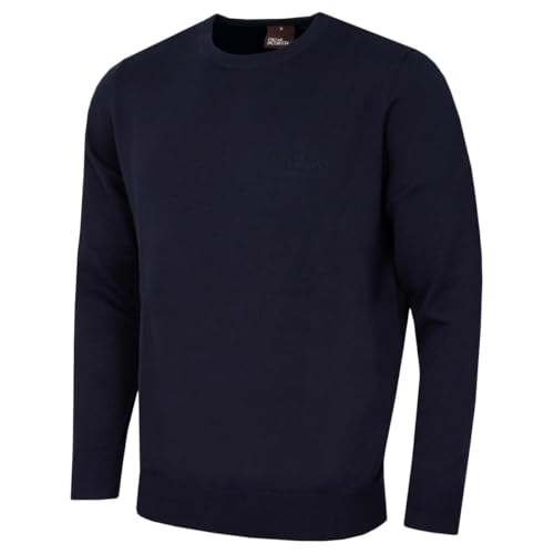Image of Oscar Jacobson Mens Westfield Crew Neck Sweater - Navy - XL