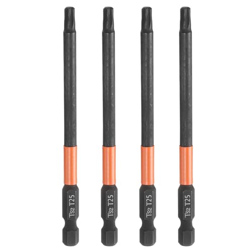 Image of sourcing map 4pcs T25 Torx Head Screwdriver Bit 100mm Long 1/4" Hex Shank