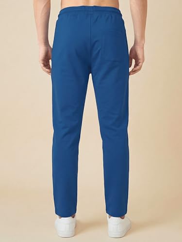 Image of Clans & Hans Men's 100% Pure Cotton Regular Fit Mid Rise Track Pant with Zipper Side Pockets and Back Pocket | Casual Gym Jogging Lounge Wear