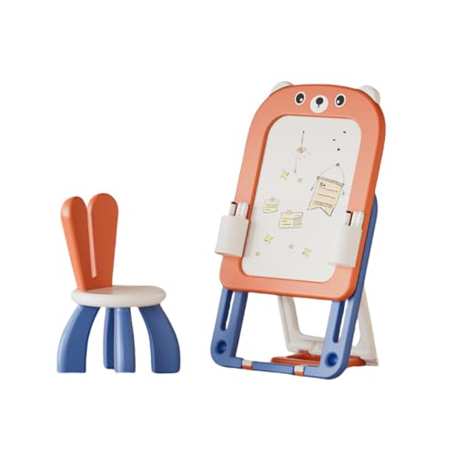 AOUTN おえかきボード 子供用 お絵描きボード 折りたたみ 高さ調節可能 ホワイトボード 子供 お絵かきボード 磁気筆書板描画と消去が簡単 知育玩具 (椅子付き,C)