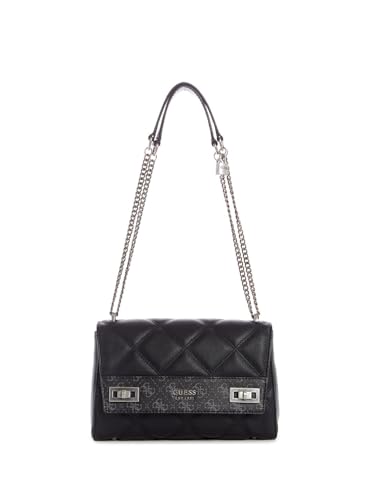 GUESS Bolsa de ombro com aba Katey, Carvão multi, One_size