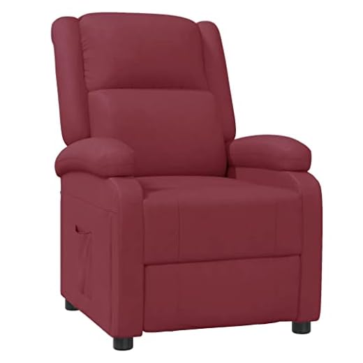 vidaXL Reclinerfåtölj vinröd konstläder