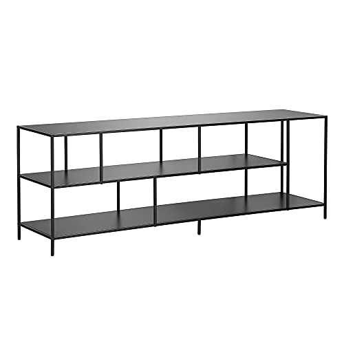 Henn&Hart Rectangular TV Stand with Metal Shelves for TV's up to 80