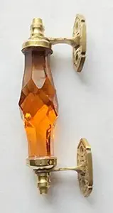 Robin Exports Glass Vintage Door Handle Puller, 15 x 5 x 2.5 CM, Amber, 1 Piece