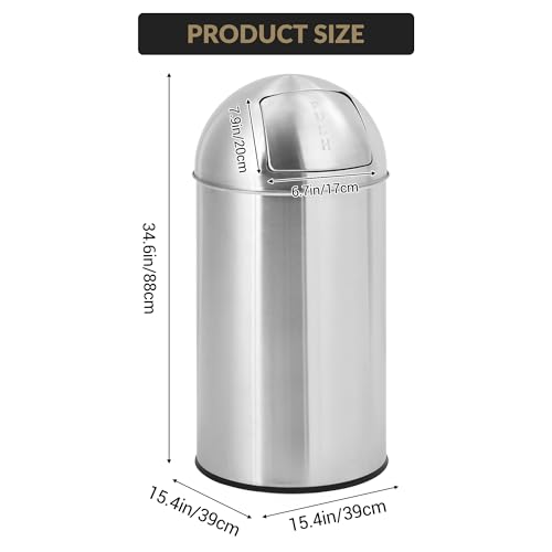 Caneca de basura comercial GlowSol 70L acero inoxidable miniatura 2