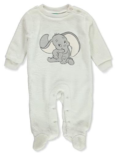 Image of Disney Dumbo Baby Boys' Sherpa Footed Coveralls - White/Multi, 6-9 Months
