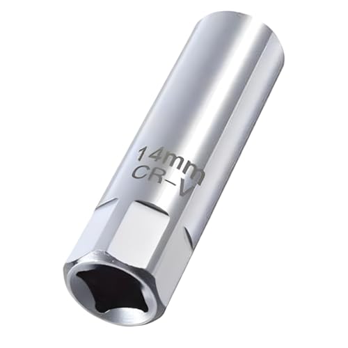WeddHuis Llave Bujías, Llave Bujías 14mm, Llave Bujías 12 Puntas de Pared Delgada, Extractor de Bujías Magnético, de y Precisión, para Coche, Camión, Moto (14mm)